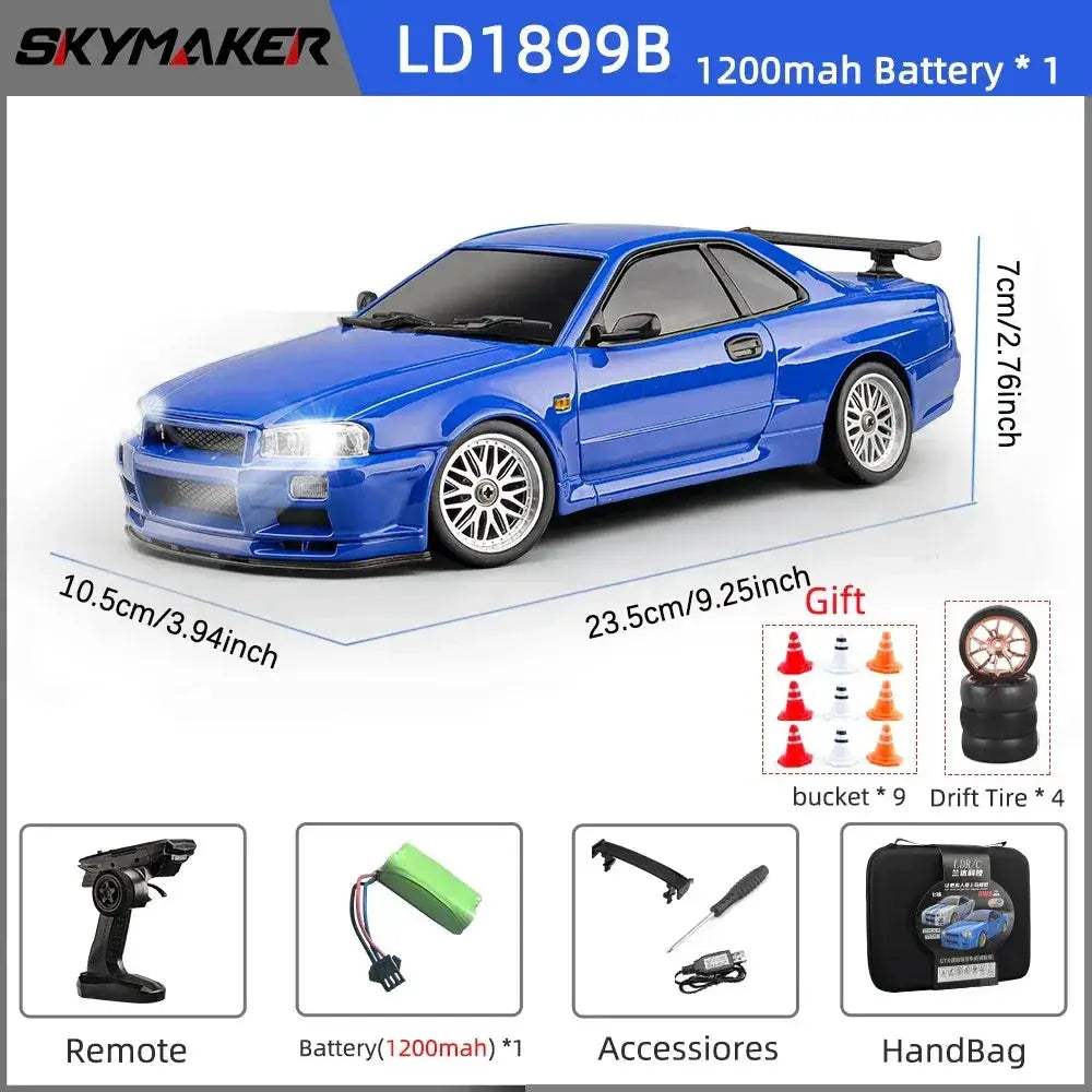 Skymaker RC Drift Car Gyro RWD Alloy Body Shell Stabilized - ToylandEU