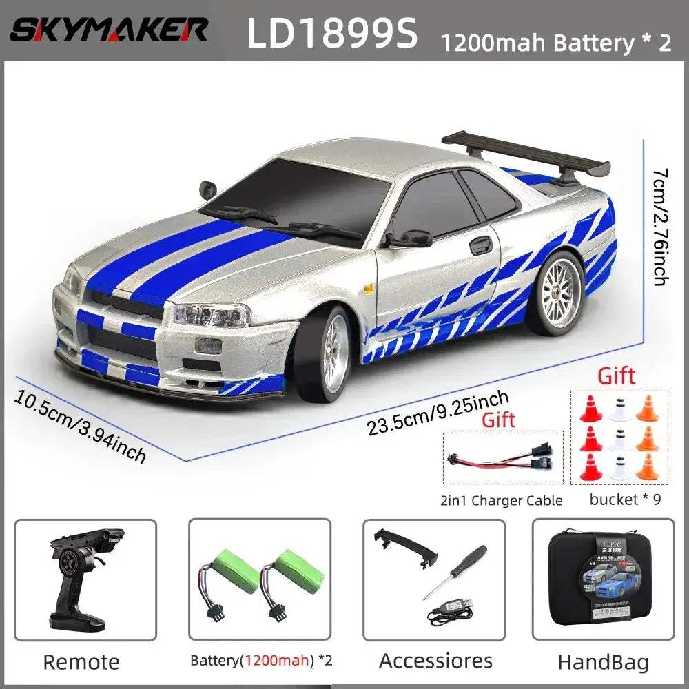 Skymaker RC Drift Car Gyro RWD Alloy Body Shell Stabilized - ToylandEU