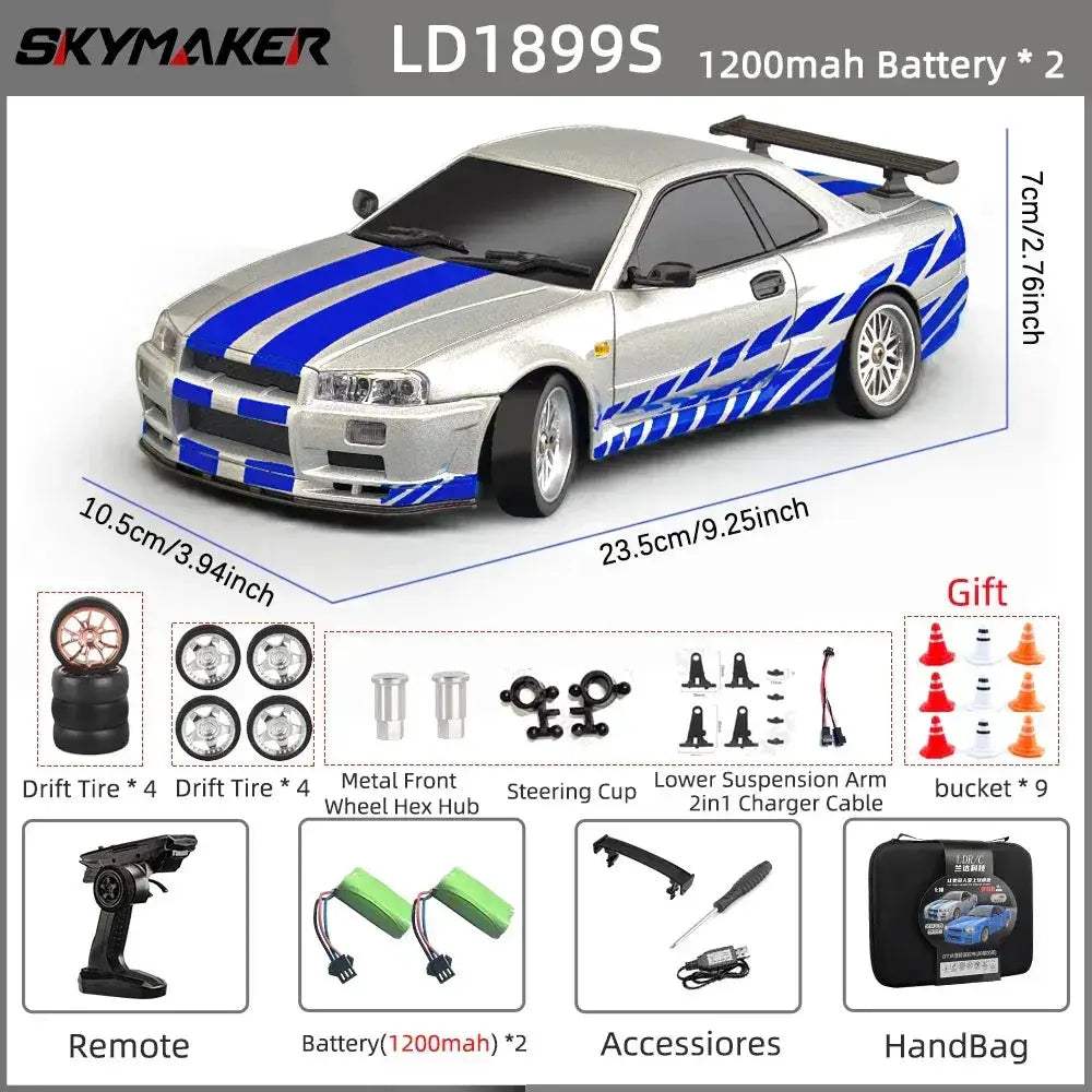 Skymaker RC Drift Car Gyro RWD Alloy Body Shell Stabilized - ToylandEU