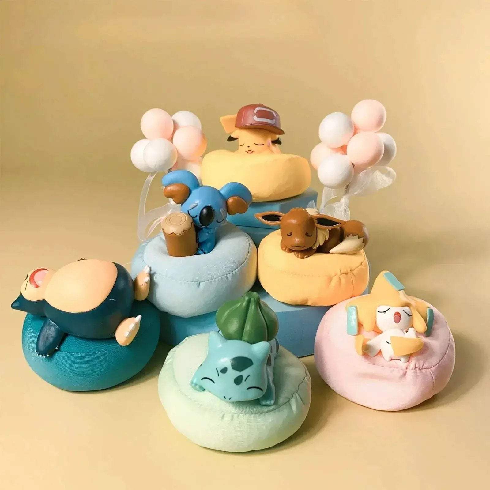 Sleeping Pokémon Figurines Set Featuring Pikachu, Bulbasaur, Charmander - ToylandEU