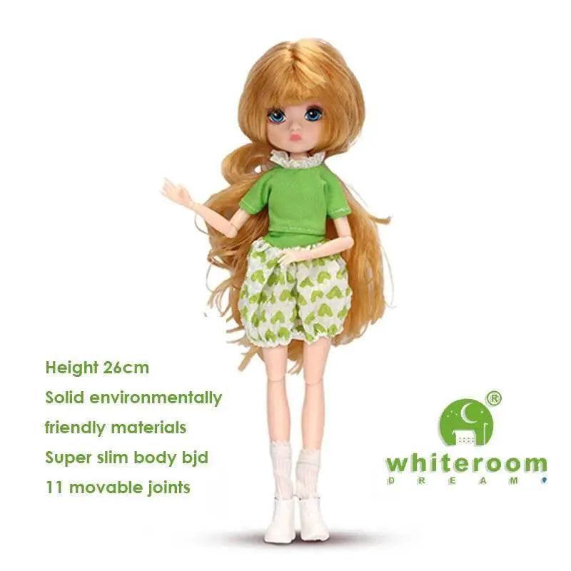  Slim 26cm Bjd Doll Purple Hair Big Eyes Fashion Gift -  ToylandEU™