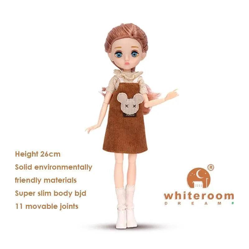  Slim 26cm Bjd Doll Purple Hair Big Eyes Fashion Gift -  ToylandEU™
