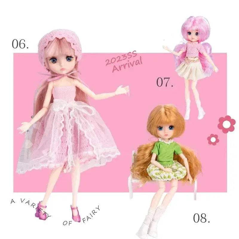  Slim 26cm Bjd Doll Purple Hair Big Eyes Fashion Gift -  ToylandEU™