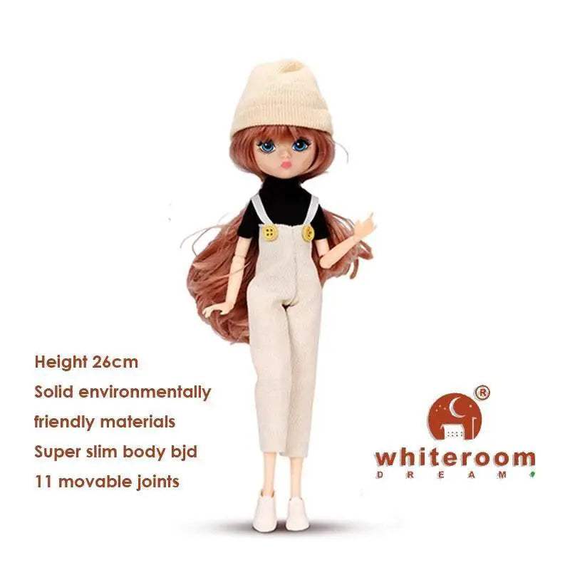  Slim 26cm Bjd Doll Purple Hair Big Eyes Fashion Gift -  ToylandEU™