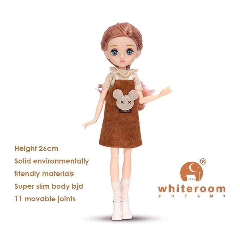  Slim 26cm Bjd Doll Purple Hair Big Eyes Fashion Gift -  ToylandEU™