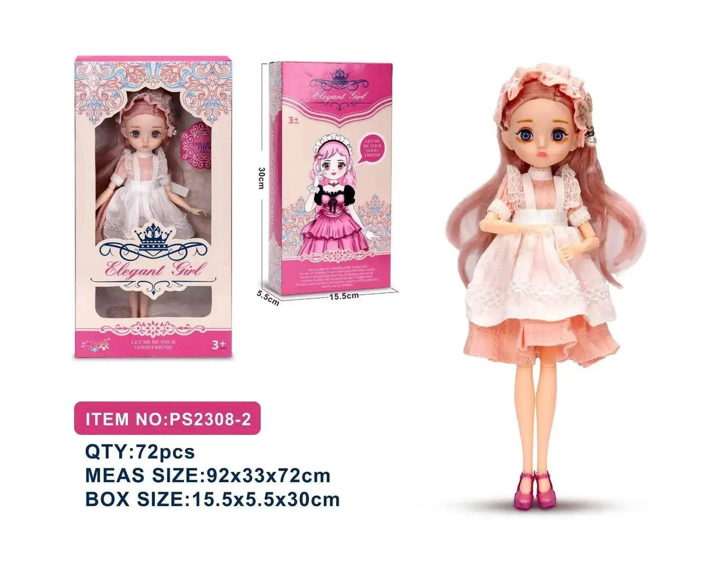  Slim 26cm Bjd Doll Purple Hair Big Eyes Fashion Gift -  ToylandEU™