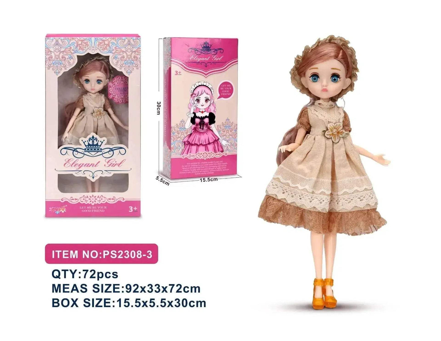  Slim 26cm Bjd Doll Purple Hair Big Eyes Fashion Gift -  ToylandEU™