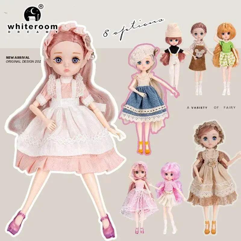  Slim 26cm Bjd Doll Purple Hair Big Eyes Fashion Gift -  ToylandEU™