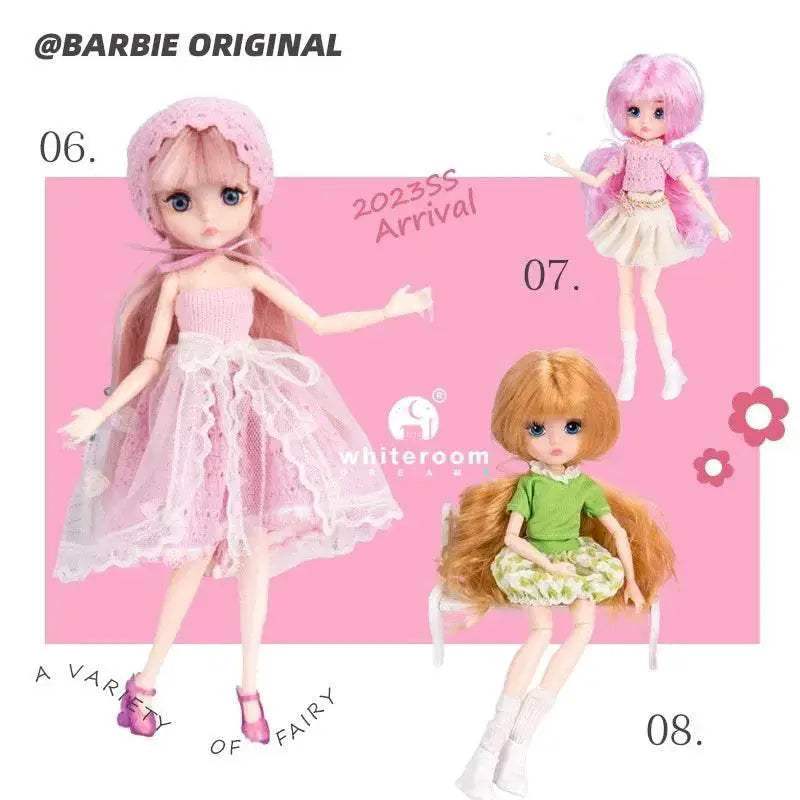  Slim 26cm Bjd Doll Purple Hair Big Eyes Fashion Gift -  ToylandEU™