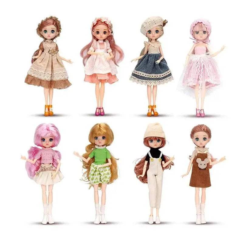  Slim 26cm Bjd Doll Purple Hair Big Eyes Fashion Gift -  ToylandEU™