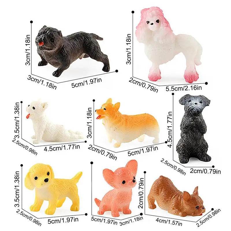 Small Dog Figurines 8 Pieces Dog Figures Realistic Toy - ToylandEU