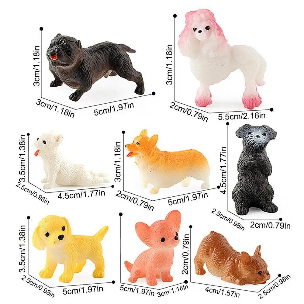 Small Dog Figurines 8 Pieces Dog Figures Realistic Toy - ToylandEU