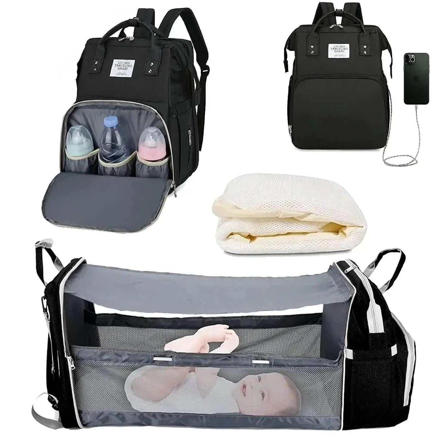  Smart Diaper Bag Backpack USB Charge Toyland EU -  ToylandEU™