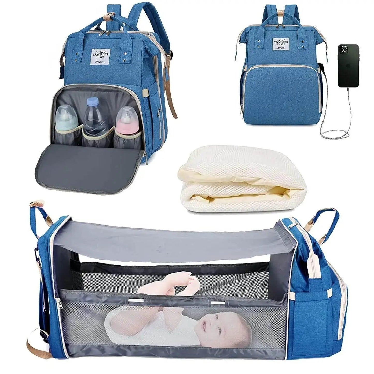  Smart Diaper Bag Backpack USB Charge Toyland EU -  ToylandEU™