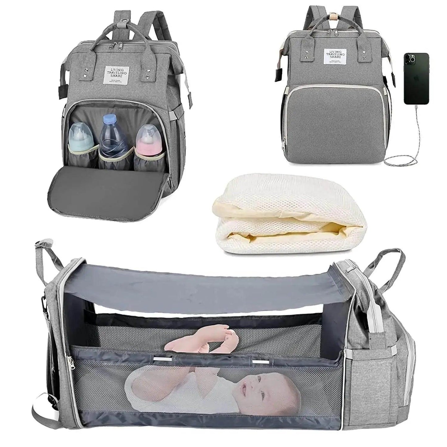 Smart Diaper Bag Backpack USB Charge Toyland EU -  ToylandEU™
