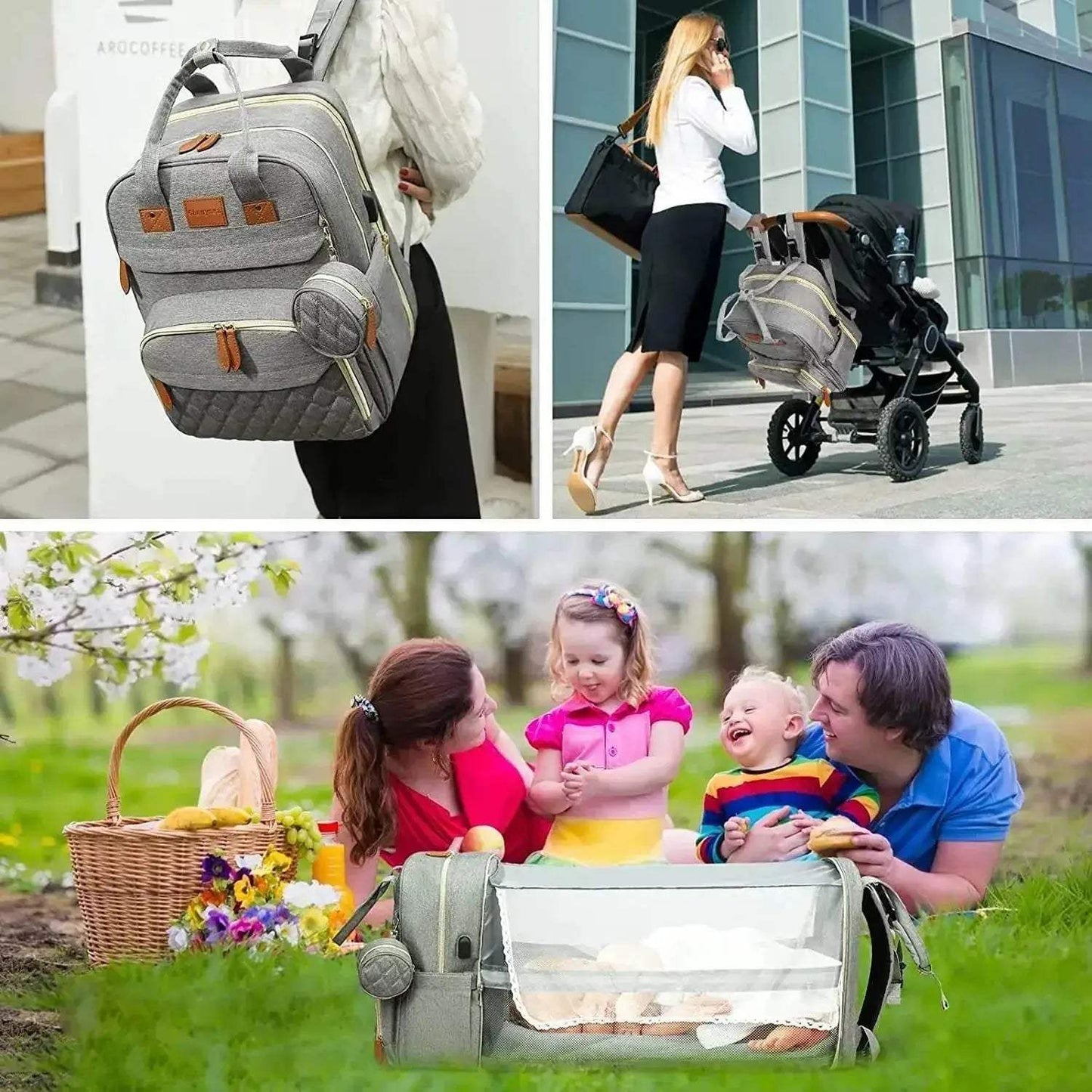  Smart Diaper Bag Backpack USB Charge Toyland EU -  ToylandEU™