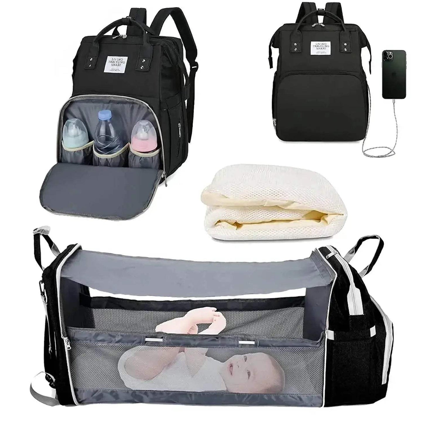  Smart Diaper Bag Backpack USB Charge Toyland EU -  ToylandEU™