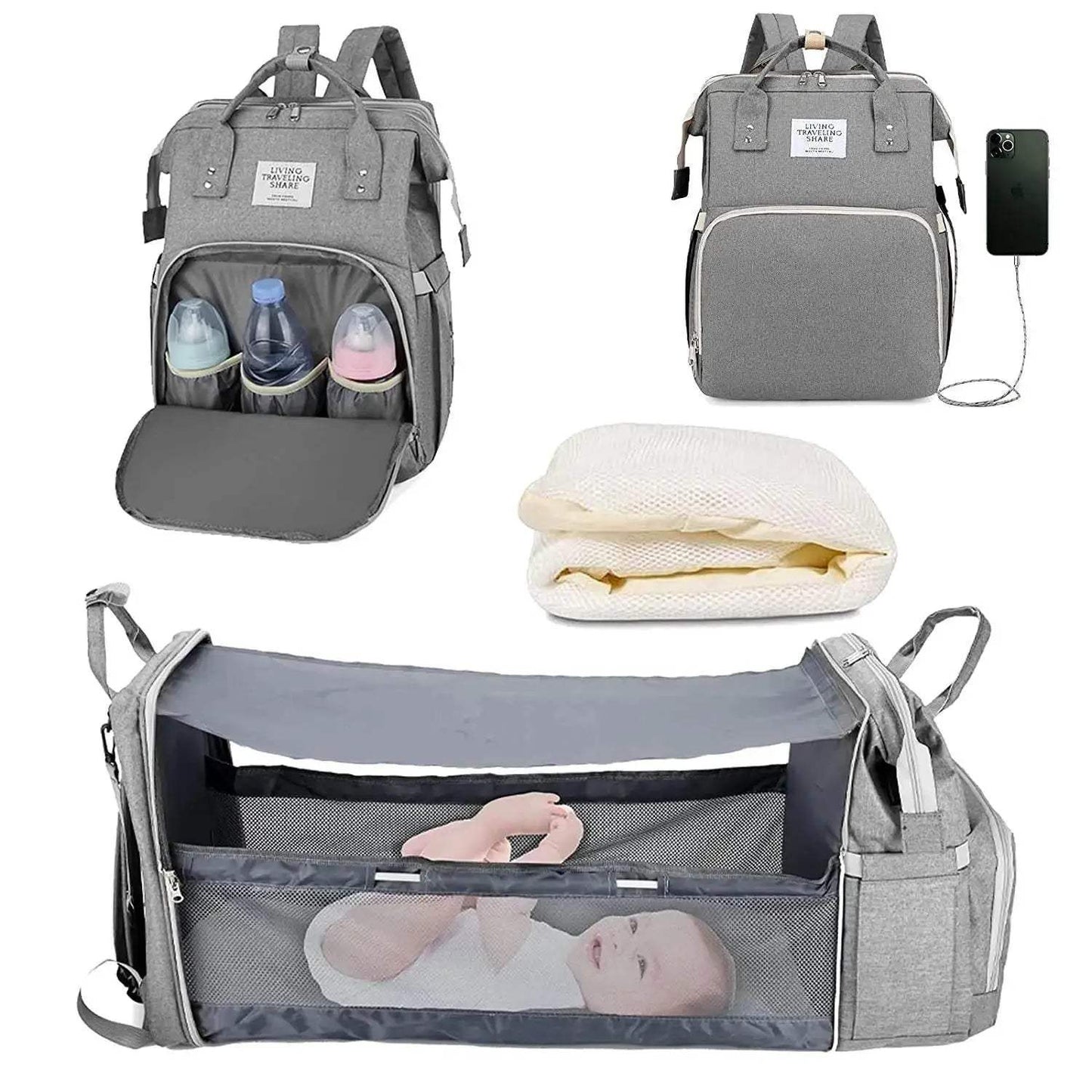  Smart Diaper Bag Backpack USB Charge Toyland EU -  ToylandEU™