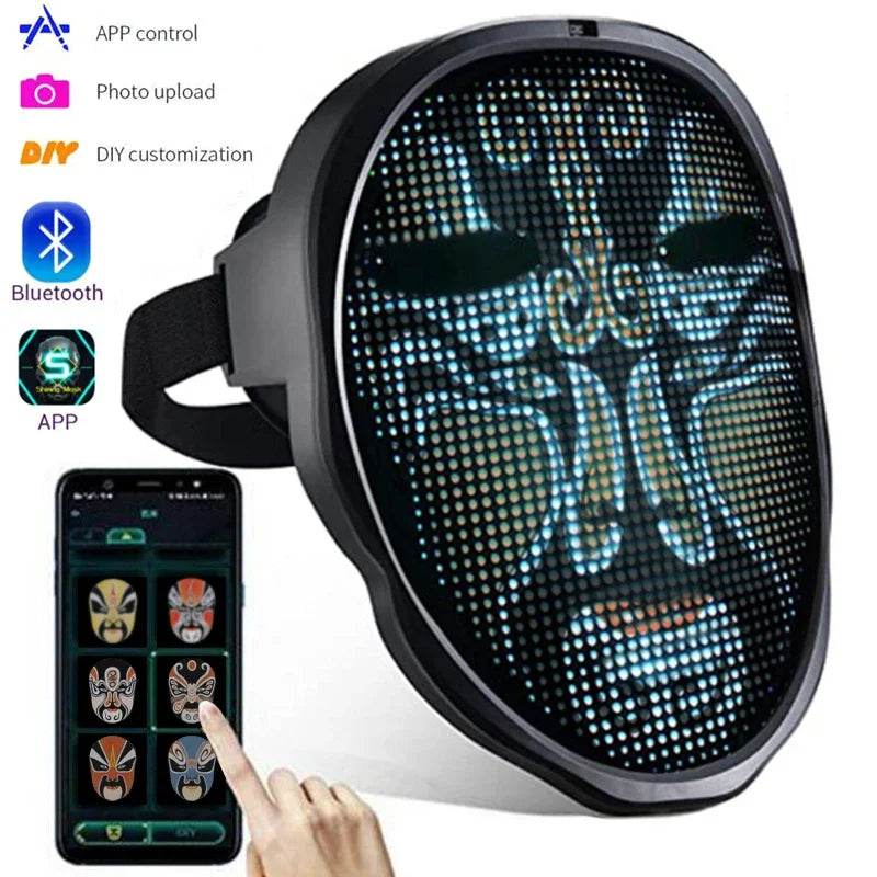 Smart LED Face Mask Programmable Bluetooth Control Party - ToylandEU