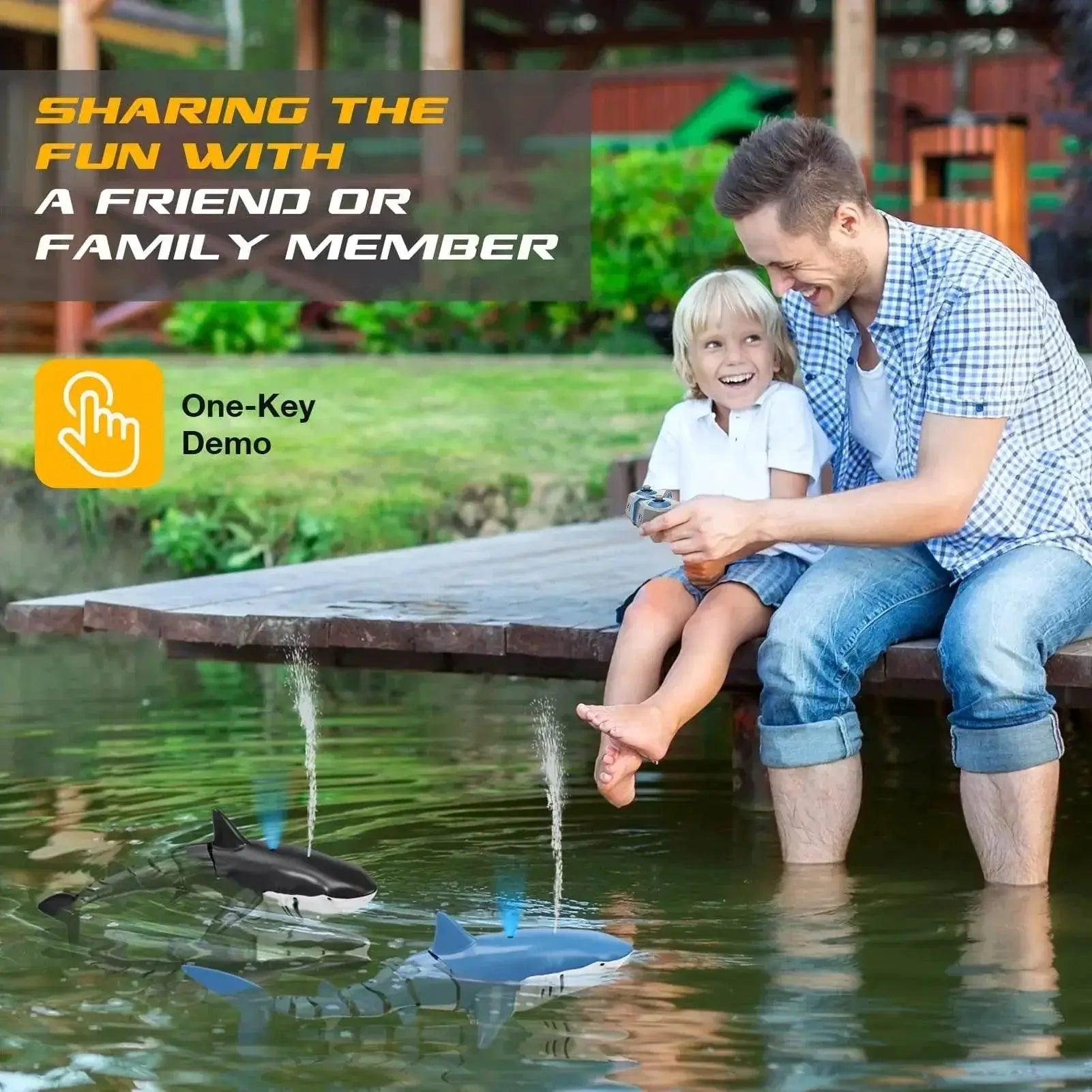  Smart Remote Control Shark Whale Water Spraying Toy Boat Submarine  -  ToylandEU™