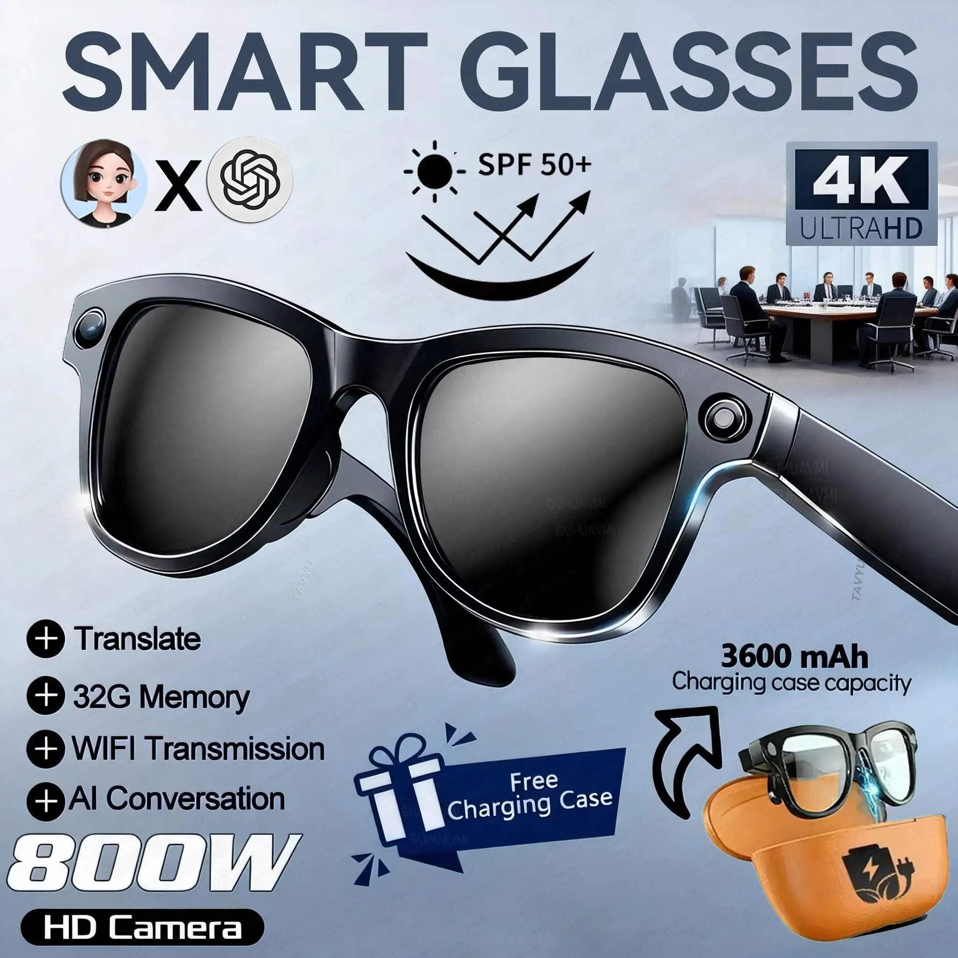  Smart Translation Camera Glasses Real Time 4K Video -  ToylandEU™