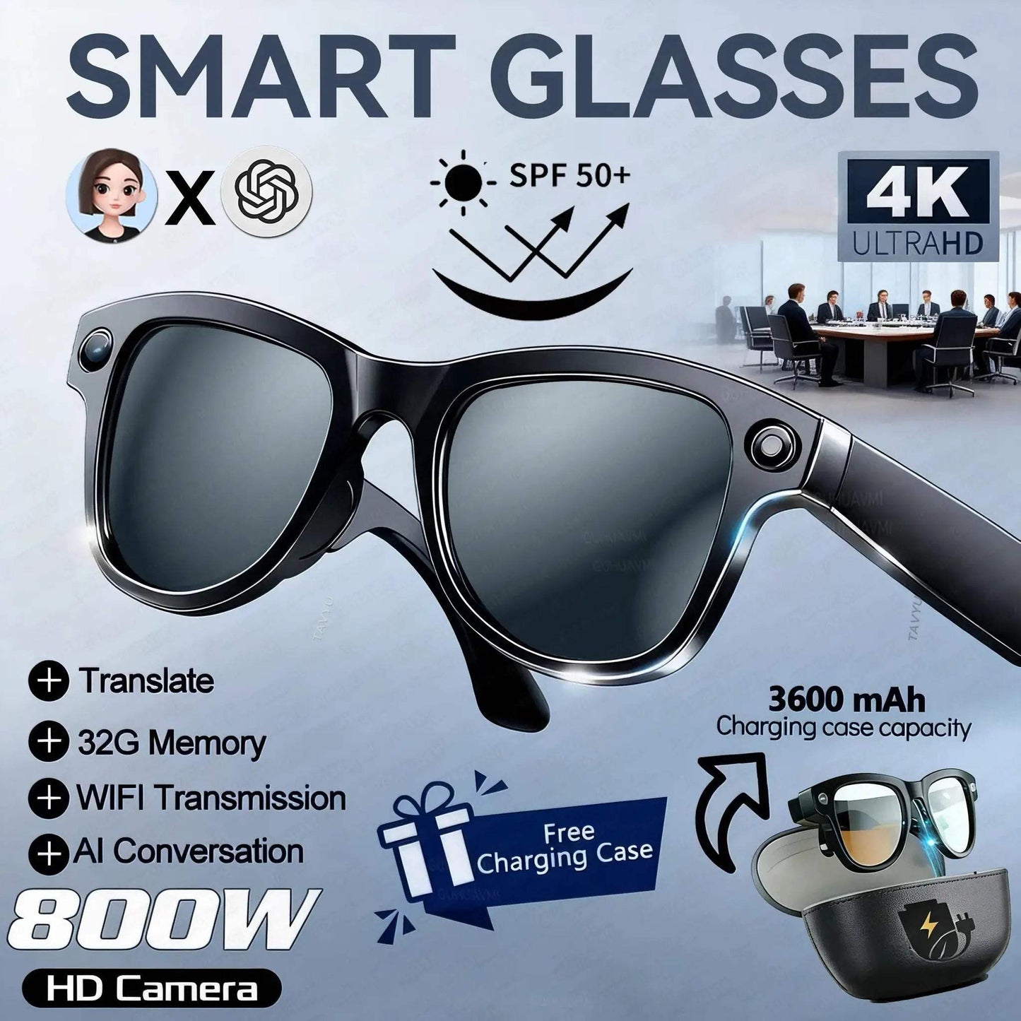  Smart Translation Camera Glasses Real Time 4K Video -  ToylandEU™