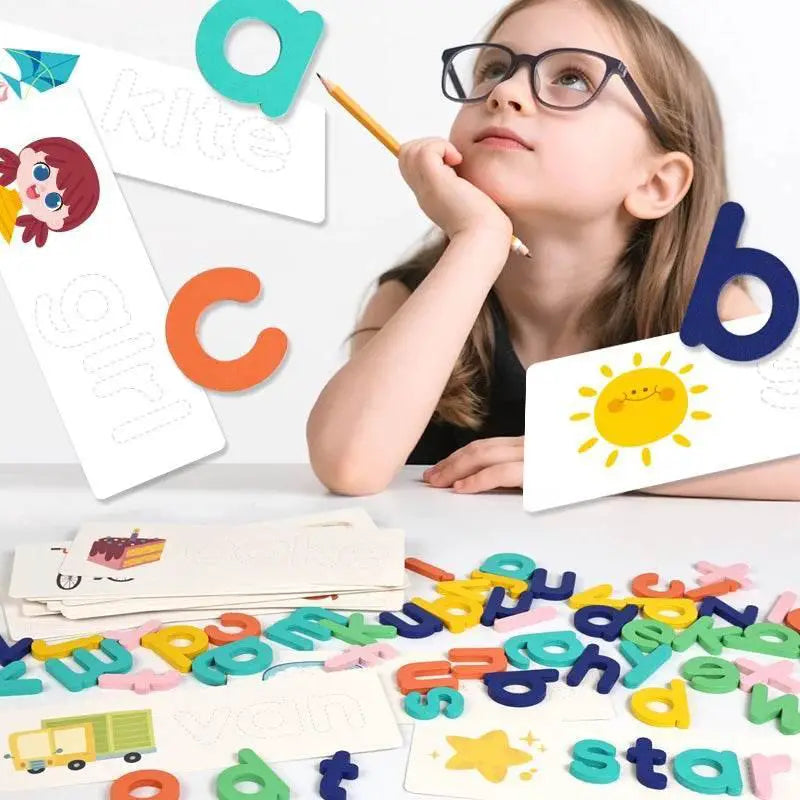 Smart Wooden Alphabet Blocks Spelling Game For Kids - ToylandEU