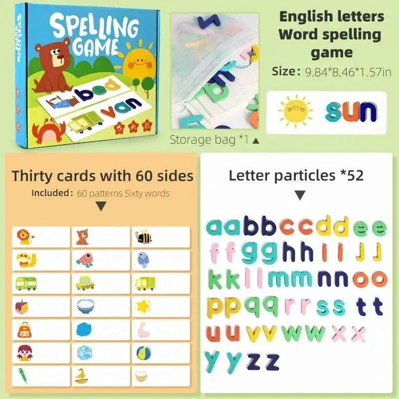 Smart Wooden Alphabet Blocks Spelling Game For Kids - ToylandEU