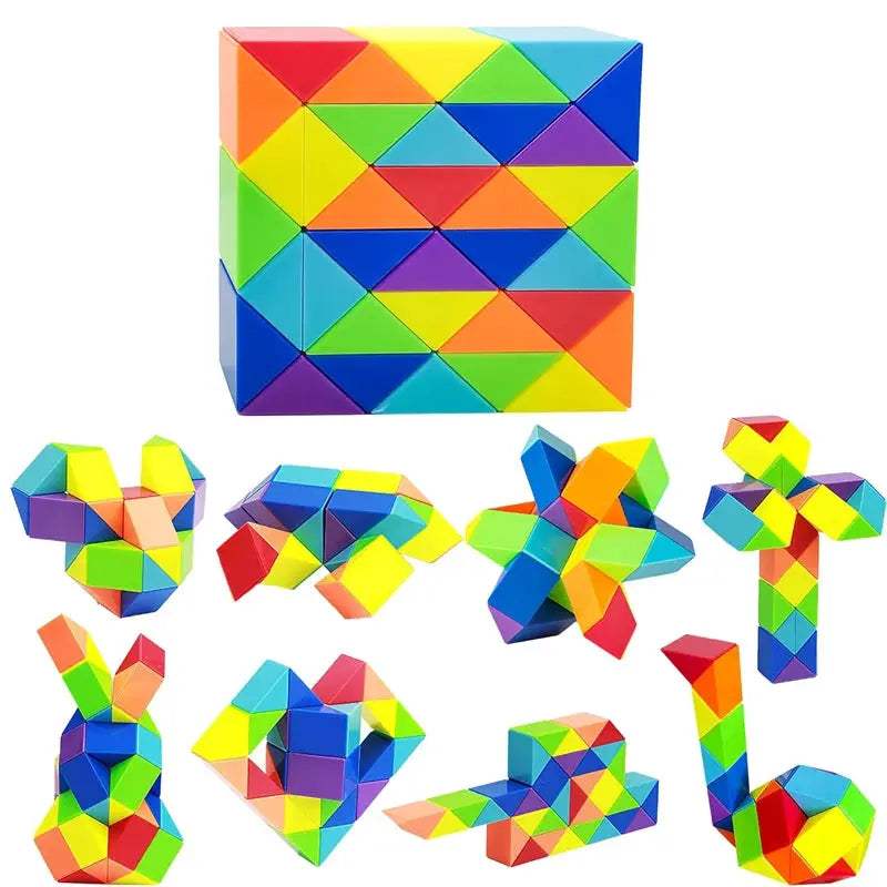 Magic Snake Cube Twist Puzzle 72/48/36/24 Wedges Brain Teaser Games For Kids Montessori Educational Toys Spielzeuge Kinder - ToylandEU