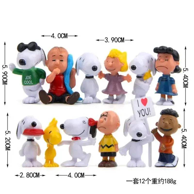 Snoopy Cartoon Action Figures Set For Car Desk Decor - ToylandEU
