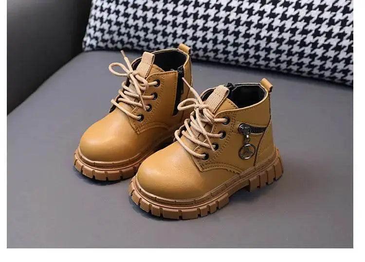  Kids Fashionable Leather Ankle Boots - Comfortable Sports Snow Boots for Boys and Girls in Autumn Winter -  ToylandEU™