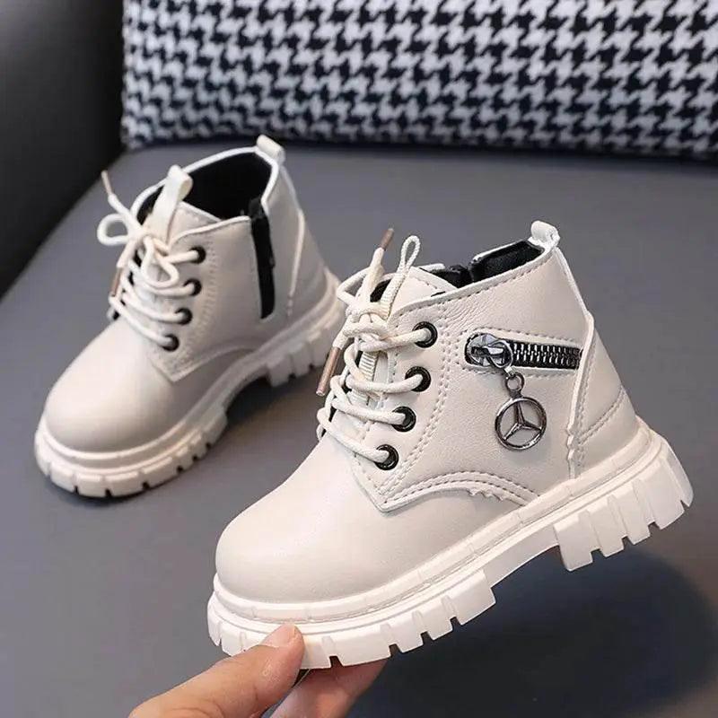  Kids Fashionable Leather Ankle Boots - Comfortable Sports Snow Boots for Boys and Girls in Autumn Winter -  ToylandEU™