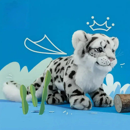  Snow Leopard Plush Toy For Kids Lifelike Flannel -  ToylandEU™