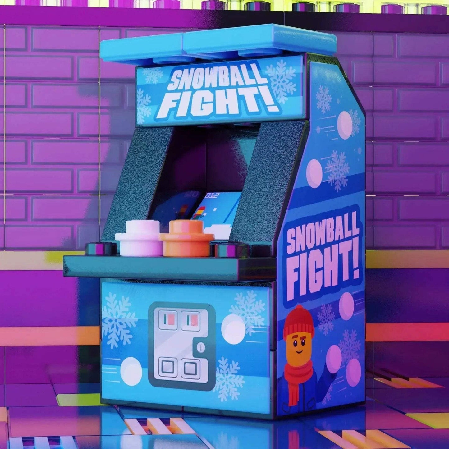 Snowball Fight Arcade Machine made using LEGO parts - B3 Customs - ToylandEU