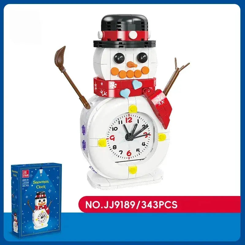 Snowman Snowflake Clock Building Blocks Educational Gift For Kids - ToylandEU