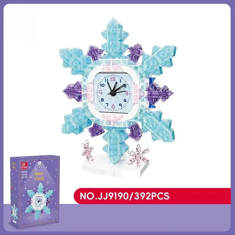 Snowman Snowflake Clock Building Blocks Educational Gift For Kids - ToylandEU