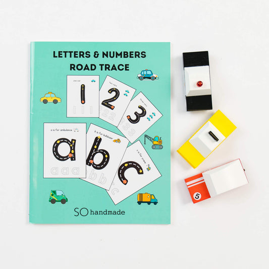Road Trace Activity Book | Alphabet Number Tracing | Vehicle Theme | Toddlers