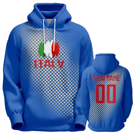  Personalized 3D Italy Soccer Hoodie with Custom Name & Number - Unisex Pullover for Football Fans -  ToylandEU™