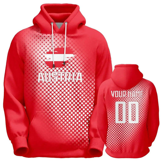  Personalized Austria Flag Soccer Hoodies with Custom Name and Number for Men, Women, and Youth - Perfect Football Team Gift (Sizes S-5XL) -  ToylandEU™