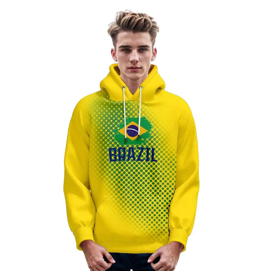  Personalized Brazil Soccer Hoodie with National Flag - Custom Name & Number Pullover Sweatshirt for Fans of All Ages -  ToylandEU™