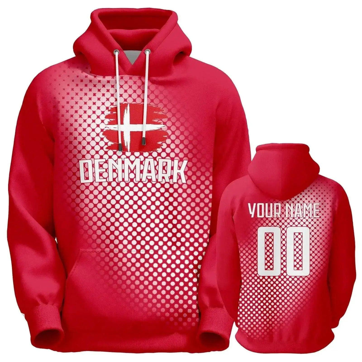  Personalized Denmark Soccer Hoodies for Men, Women, and Youth - Custom Name & Number 3D Printed Football Sweatshirt for Fans -  ToylandEU™