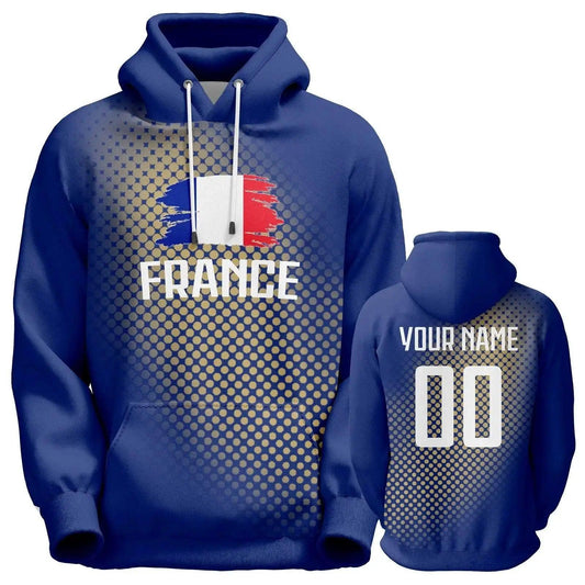  Personalized France Soccer Hoodies with Custom Name and Number, National Flag Design Pullover Sweatshirts for Men, Women, and Youth -  ToylandEU™