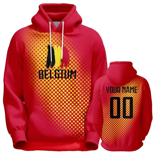  Personalized Red Belgium Soccer Hoodie for All Ages - Custom Name & Number Football Sweatshirt - Ideal Gift for Fans -  ToylandEU™