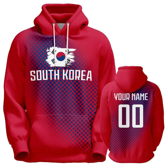  Personalized South Korea Flag Soccer Hoodie with Custom Name and Number for Men, Women, and Youth - Ideal Sports Fan Sweatshirt -  ToylandEU™