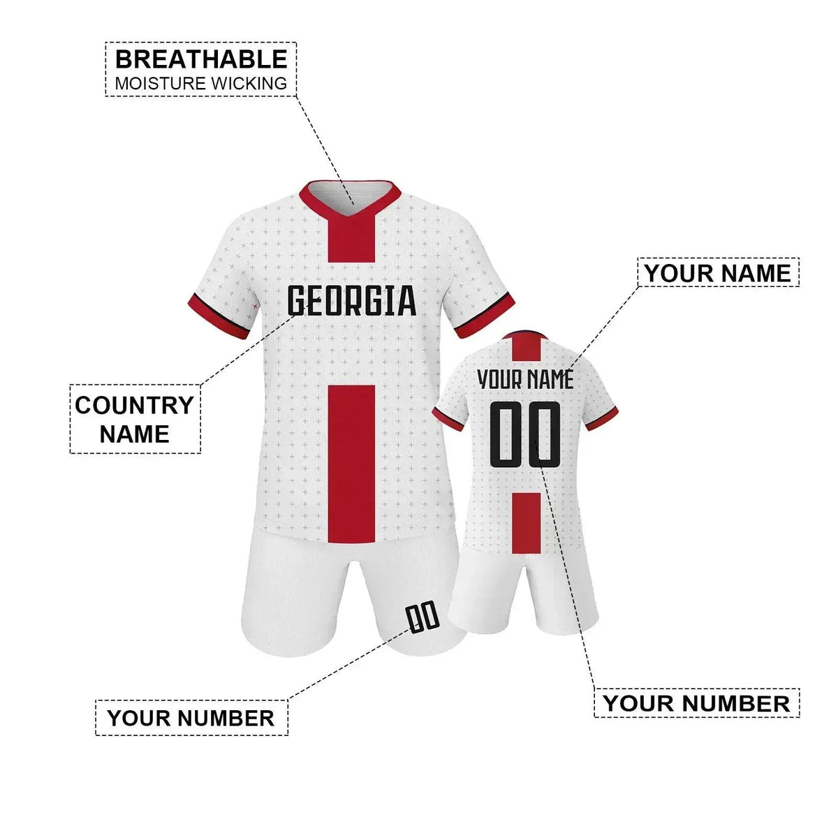  Georgia Custom Kids Soccer Jersey Kit With Personalized Name And Number Unisex Youth Football Training Uniform -  ToylandEU™