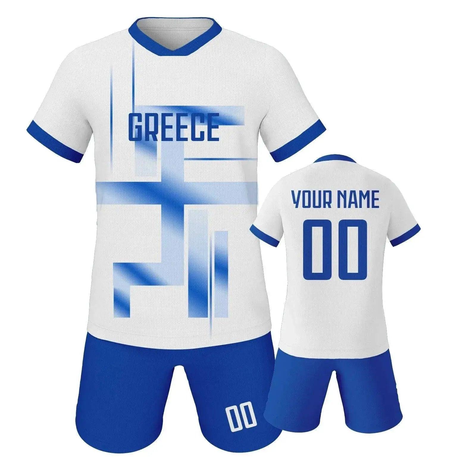  Personalized Greece Kids Soccer Jersey - Custom Name & Number Youth Athletic Uniform -  ToylandEU™