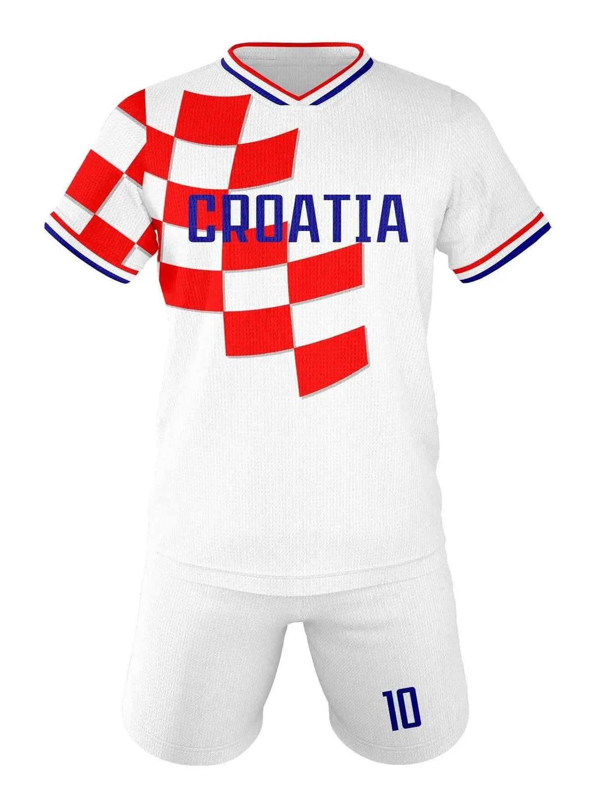  Youth Croatia Football Socce Jersey Set - Breathable Football Uniform with Number 10 for Kids -  ToylandEU™