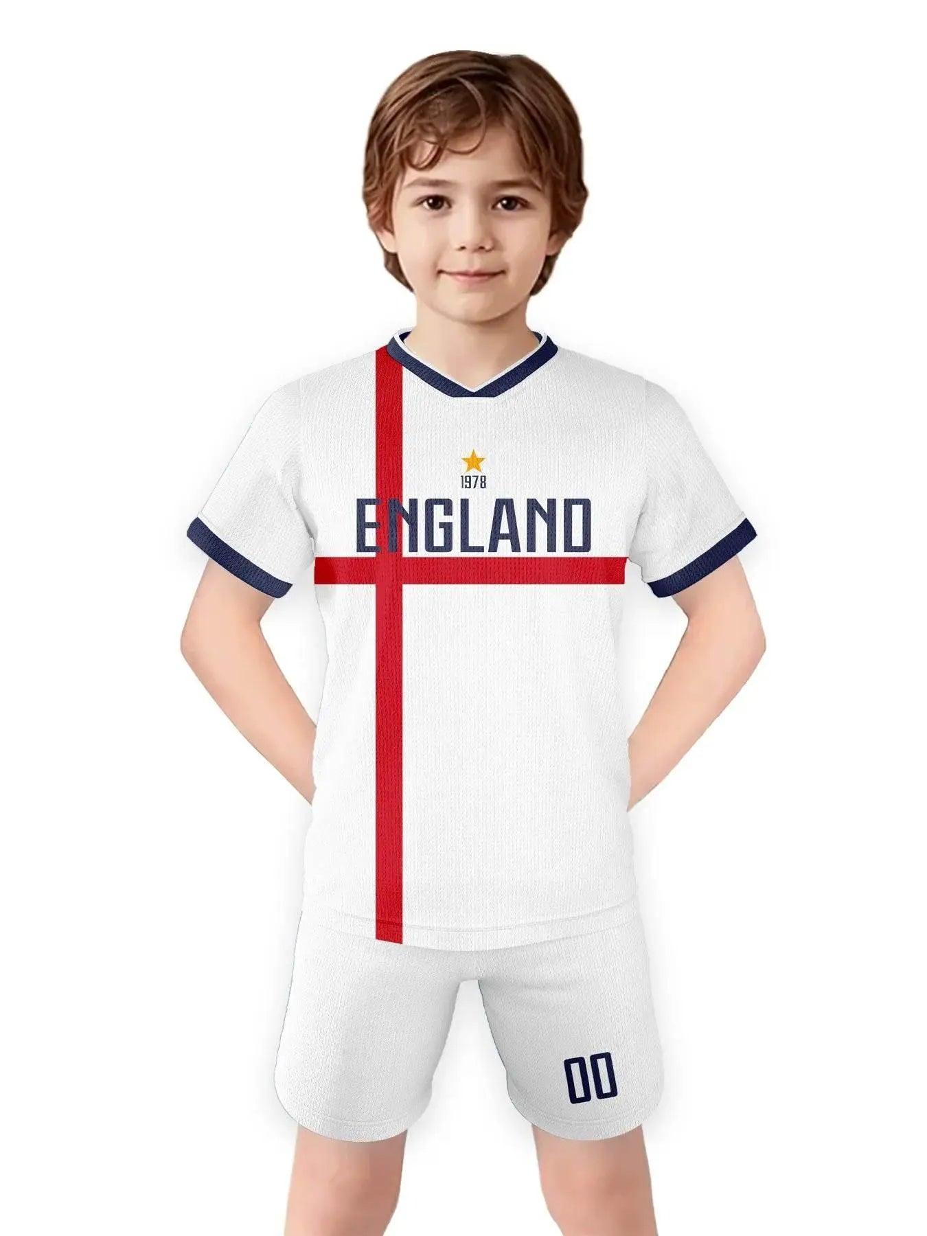  Personalized Kids England Soccer Jersey - Custom Name & Number Sports Training Uniform -  ToylandEU™