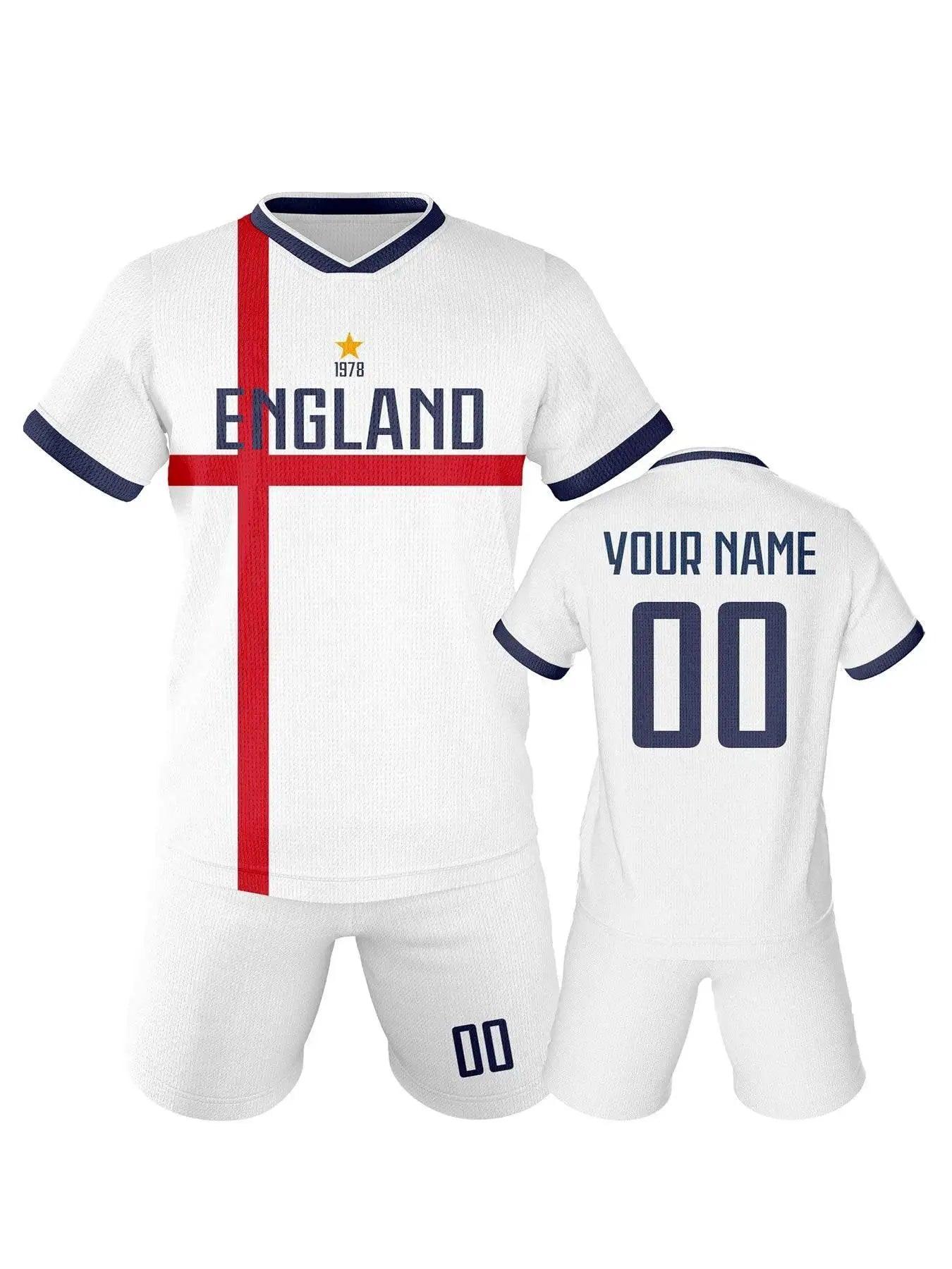  Personalized Kids England Soccer Jersey - Custom Name & Number Sports Training Uniform -  ToylandEU™