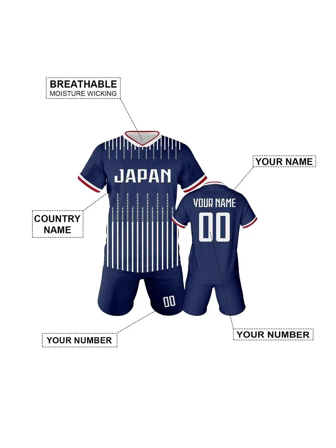  Youth Custom Soccer Jersey Kit With Name And Number Personalization Unisex Knit Sublimation Football Shirt Size 3-14Y -  ToylandEU™